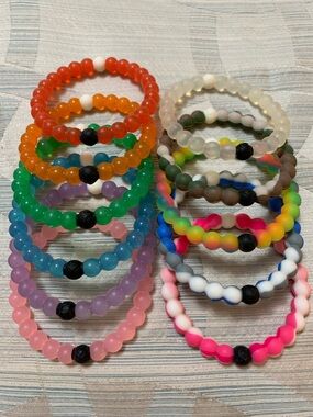Lokai Colorful Beaded Stretch Bracelet - Lot of 11 bracelets